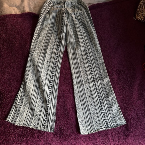 American Original Rewash Brand Striped Linen Pants Smocked Elastic Waist Sz S - Picture 7 of 12